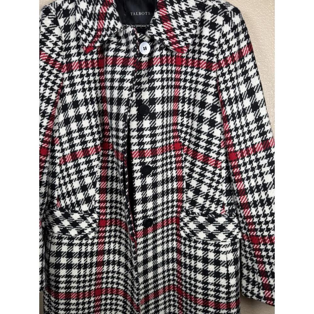 Talbots Women’s Plaid Wool Coat Sz 10 Classic Preppy Office Tweed - Picture 3 of 9